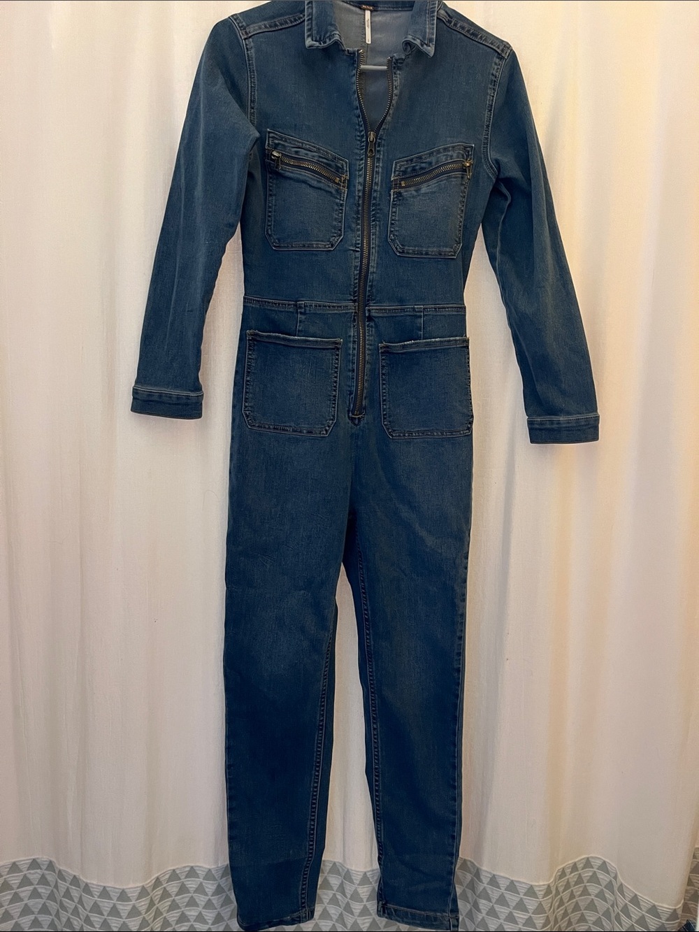Free People Lennox Denim Jumpsuit Size Small.